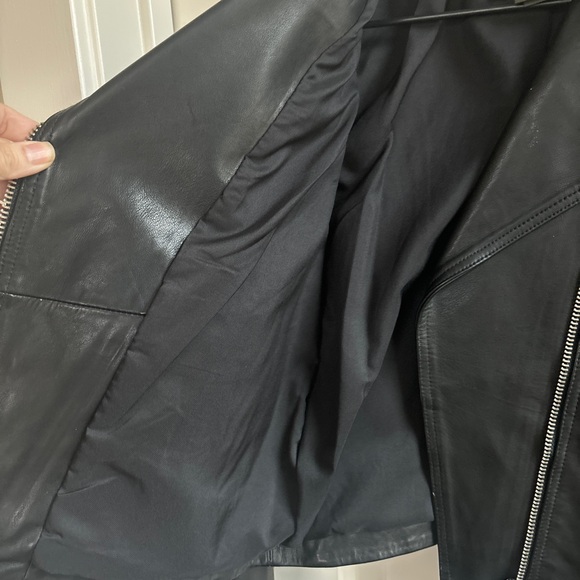 All Saints Classic Black Leather Jacket DALBY BIKER - Picture 9 of 10